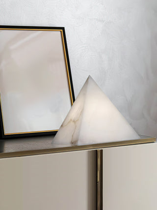 Alabaster Pyramid Table Lamp