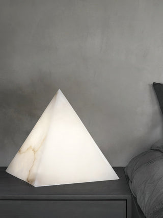 Alabaster Pyramid Table Lamp