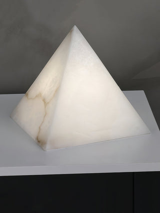 Alabaster Pyramid Table Lamp