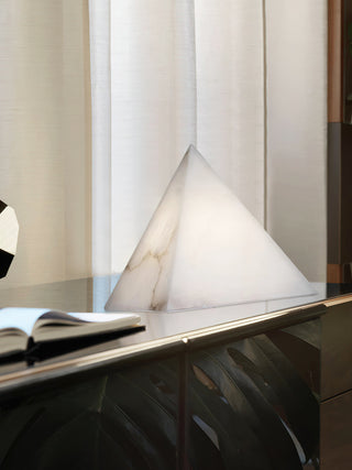 Alabaster Pyramid Table Lamp