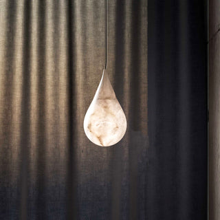 Alabaster Raindrop Pendant Light