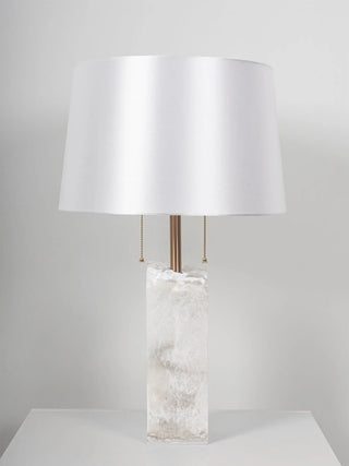 Alabaster Raw Fbric Table Lamp