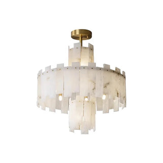 Alabaster Regina Modern Round Chandelier