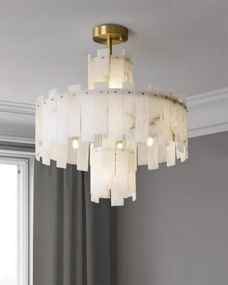 Alabaster Regina Modern Round Chandelier