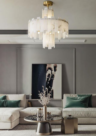 Alabaster Regina Modern Round Chandelier