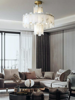 Alabaster Regina Modern Round Chandelier