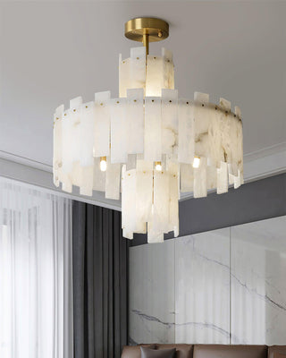 Alabaster Regina Modern Round Chandelier