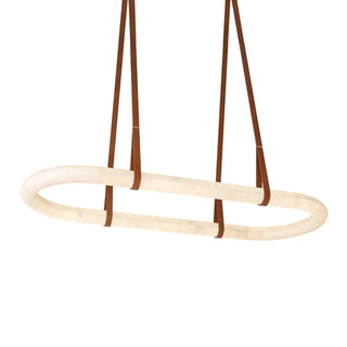 Alabaster Round Leather Chandelier