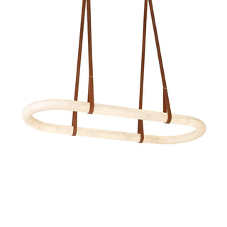 Alabaster Round Leather Chandelier