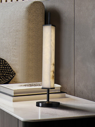 Alabaster Serano Brass Table Lamp