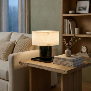 Alabaster Solid Cylindrical Table Lamp - Vidirlighting