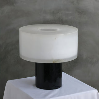 Alabaster Solid Cylindrical Table Lamp