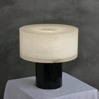 Alabaster Solid Cylindrical Table Lamp