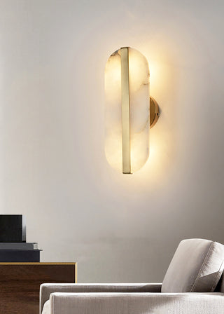 Alabaster Stone Brass Wall Lamp