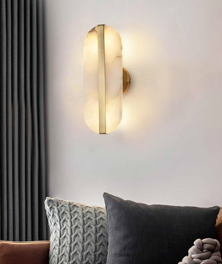 Alabaster Stone Brass Wall Lamp