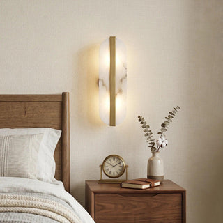Alabaster Stone Brass Wall Lamp