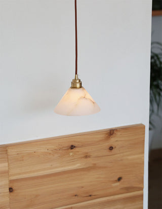 Alabaster Triangle Cone Pendant Light