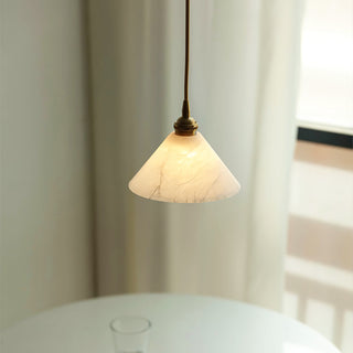 Alabaster Triangle Cone Pendant Light