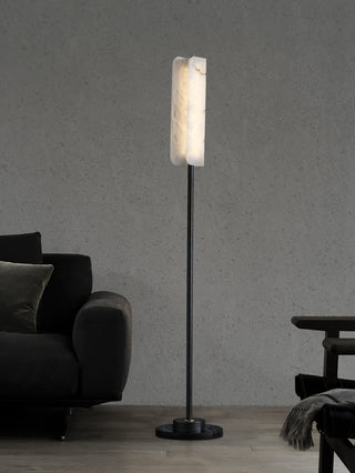 Alabaster Years Brass Floor Lamp