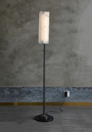 Alabaster Years Brass Floor Lamp