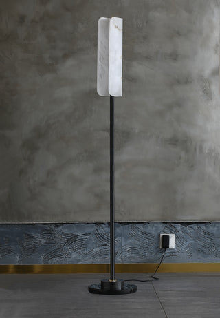 Alabaster Years Brass Floor Lamp