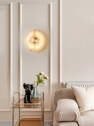 Artistic Brass Alabaster Wall Lamp