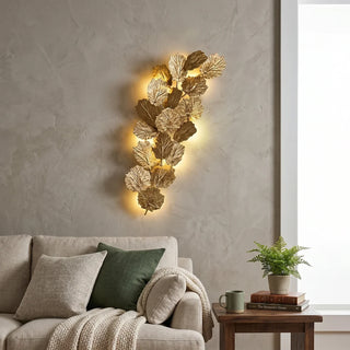 Forest Canopy Brass Leaf Wall Sconce