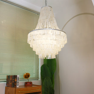 Boho Tiered Capiz Chandelier