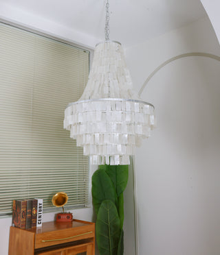 Boho Tiered Capiz Chandelier