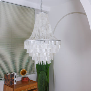 Boho Tiered Capiz Chandelier