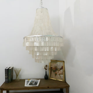 Boho Tiered Capiz Chandelier