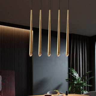 Gold Spinal Tube Combination Chandelier.RH Spinal Tube Combination Chandelier.Brushed Brass Round Chandelier.Spinal Tube Combination Chandelier.