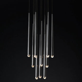 Gold Spinal Tube Combination Chandelier.RH Spinal Tube Combination Chandelier.Brushed Brass Round Chandelier.Spinal Tube Combination Chandelier.