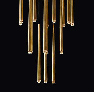 Gold Spinal Tube Combination Chandelier.RH Spinal Tube Combination Chandelier.Brushed Brass Round Chandelier.Spinal Tube Combination Chandelier.