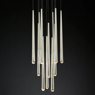 Gold Spinal Tube Combination Chandelier.RH Spinal Tube Combination Chandelier.Brushed Brass Round Chandelier.Spinal Tube Combination Chandelier.