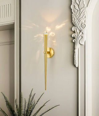 Brass Spinal Tube Sconce.Gold Linear LED Wall Lamp.Lisa Wall Lamp.Aquitaine Torch Sconce.Linear Torch Sconce.Torch Long Sconce Brass.