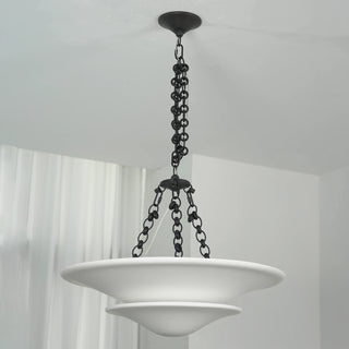 Cloud Disc Double-Layer Plaster Chandelier