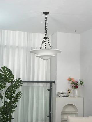 Cloud Disc Double-Layer Plaster Chandelier