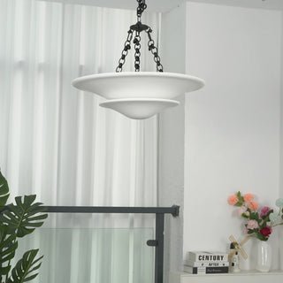 Cloud Disc Double-Layer Plaster Chandelier