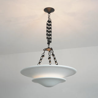 Cloud Disc Double-Layer Plaster Chandelier