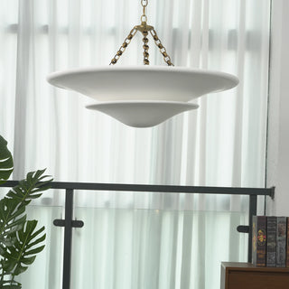 Cloud Disc Double-Layer Plaster Chandelier