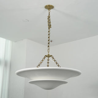 Cloud Disc Double-Layer Plaster Chandelier