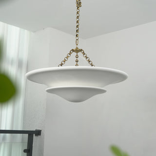 Cloud Disc Double-Layer Plaster Chandelier