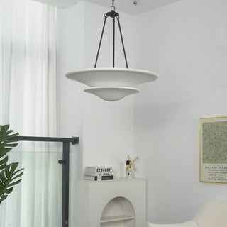Cloud Disc Double-Layer Plaster Chandelier