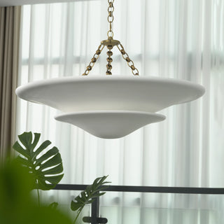 Cloud Disc Double-Layer Plaster Chandelier