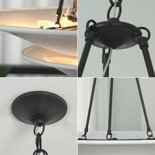 Cloud Disc Double-Layer Plaster Chandelier