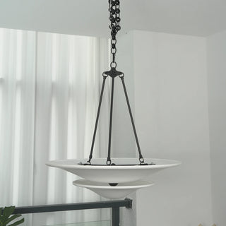 Cloud Disc Double-Layer Plaster Chandelier