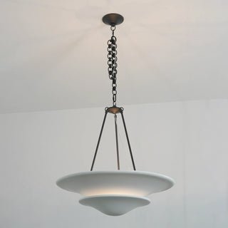 Cloud Disc Double-Layer Plaster Chandelier