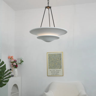 Cloud Disc Double-Layer Plaster Chandelier