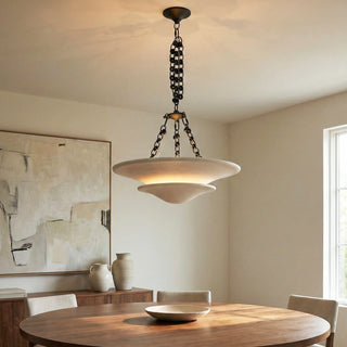Cloud Disc Double-Layer Plaster Chandelier